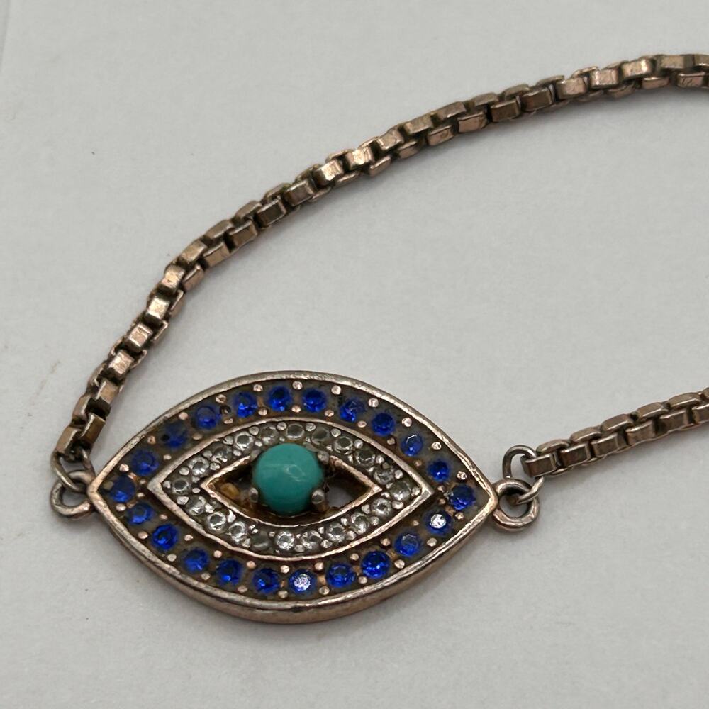 GIANI BERNINI Sterling Silver Cubic Zirconia Evil Eye Slider Adjustable Bracelet